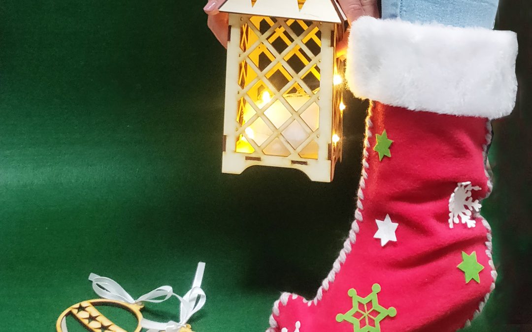 Szycie świątecznej skarpety