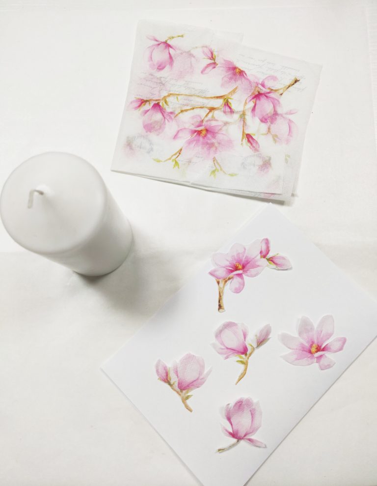 ŚWIECA I MYDLO DECOUPAGE