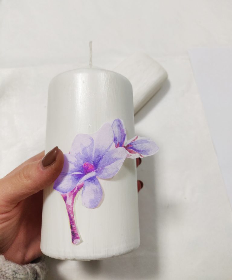 ŚWIECA I MYDLO DECOUPAGE