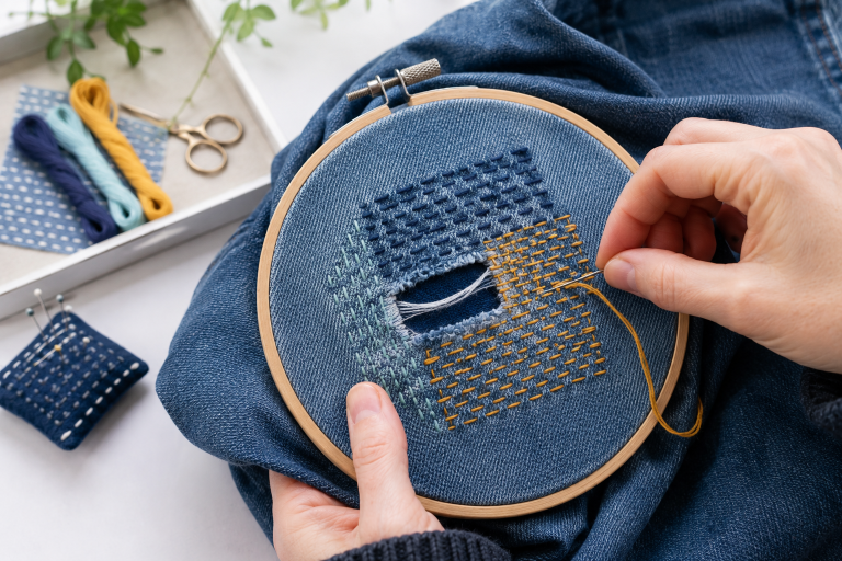 Visible mending – kreatywna sztuka naprawiania ubrań